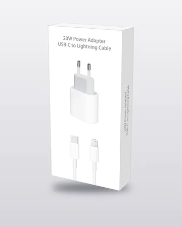 20W adaptör ve Lightning kablo kutusu