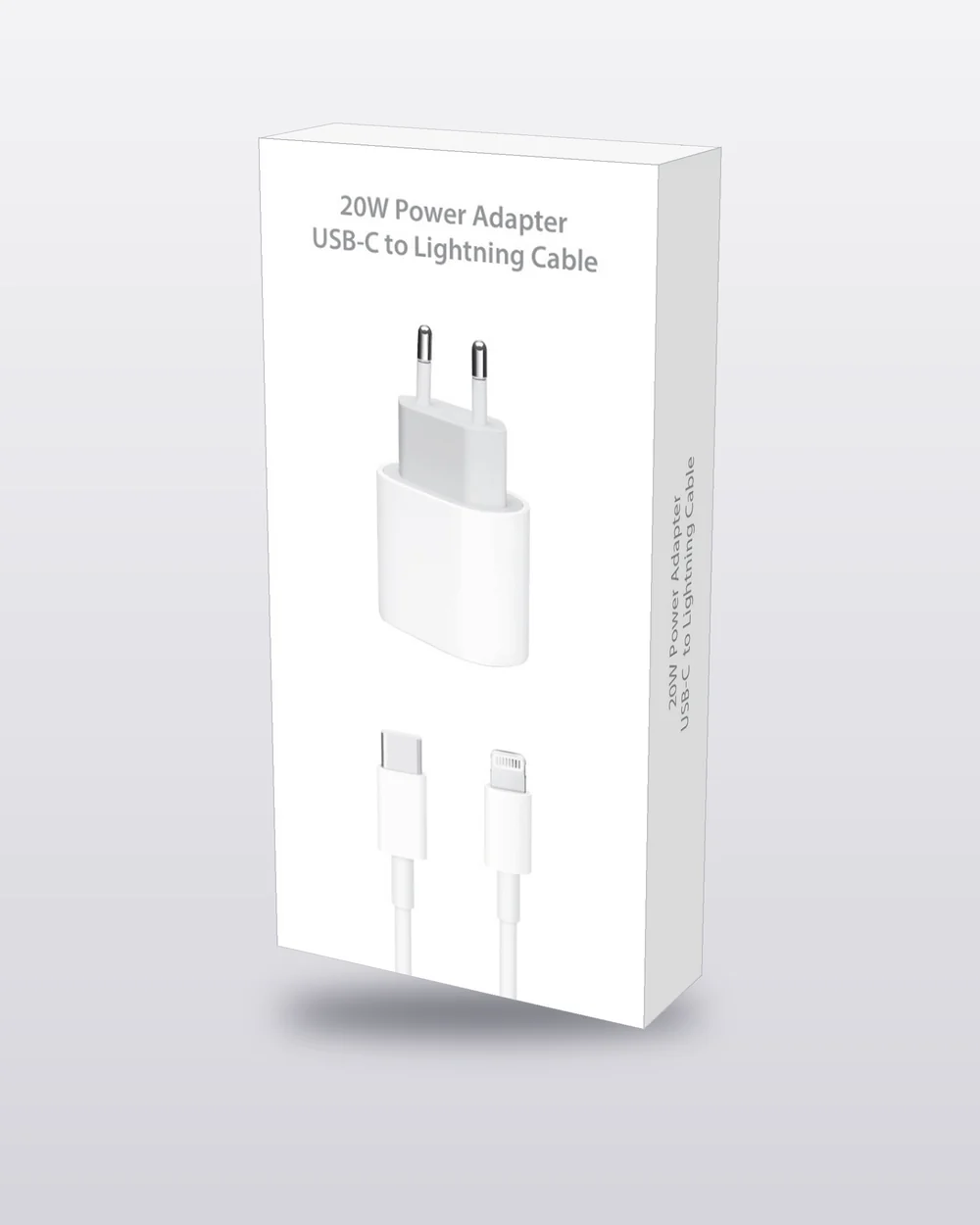 20W adaptör ve Lightning kablo kutusu