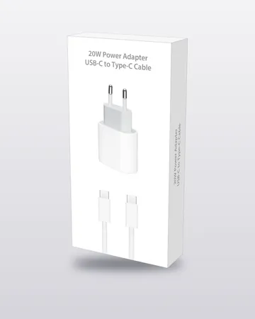 20W adaptör ve USB-C kablo kutusu
