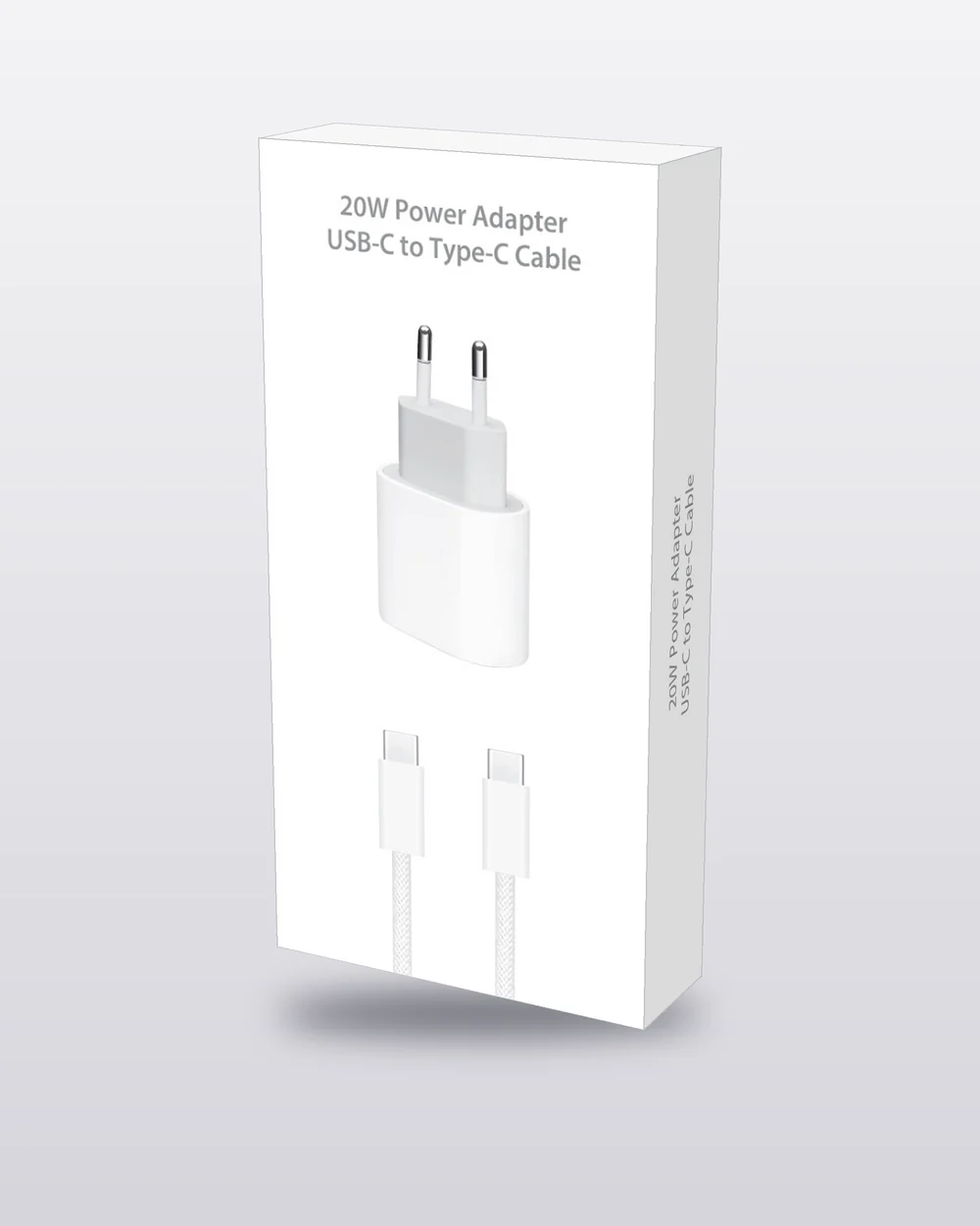 20W adaptör ve USB-C kablo kutusu
