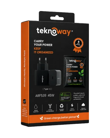 Teknoway ARF539 45W Siyah Adaptör kutusu